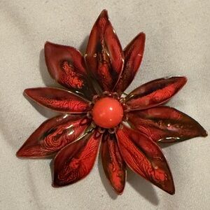 RARE Vintage poinsettia brooch